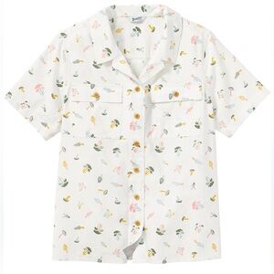 Duluth Untucked Artisan Hemp Camp Shirt Collated Short Sleeve Mushroom Novelty M